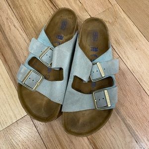 Women’s Birkenstocks, size 38, barely worn, blue suede straps